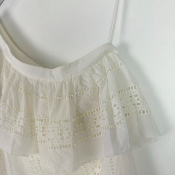 Veronica Beard Cruz Eyelet One Shoulder Top Ivory White Size 4 EUC - Picture 12 of 14
